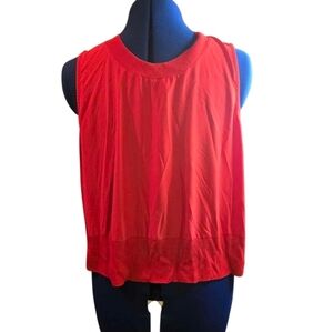 Athleta Red Sleeveless Tank Crop Top For Women Large Petite